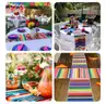 SHIPPING AVAILABLE Lot of 20 Mexican Table Runner 14x108 Inches &#x2013; Rainbow Striped Table Runner (A2-3)