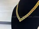 Herringbone Braided Necklace  (Marked: ITALY 14k)