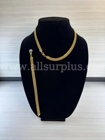 Necklace &#x26; Bracelet Pair (Marked: ITALY 750)
