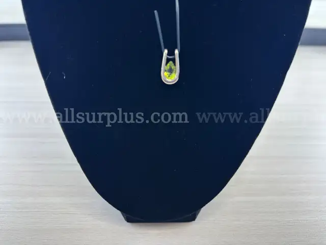 Tiffany Natural Green Peridot Pear Shaped Pendant (Marked: 925)