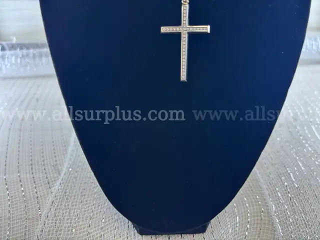 Diamond &#x26; Silver Cross Channel Set Pendant (Marked:925 )