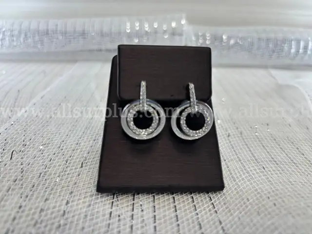 Swarovski Double Circle Hoop Pave Earrings