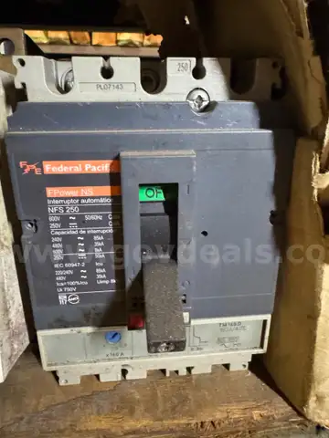 Federal Pacific NFS250 250A 3P 600V MCCB &#x2013; Thermal Magnetic, Bolt-On