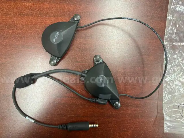 Lot of 9 Setcom KE-21 Helmet Radio Headsets w/ 8 Slide-In Snap Plates – Law Enforcement Surplus