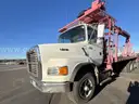 1995 Ford LTS9000 T/A Flatbed w/ IMT 16035 Wallboard Crane