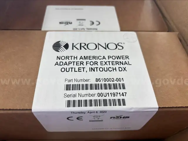 Kronos North American power Adapter Outlet, Intouch DX=45 count