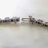 Solid 14K White Gold Tennis Bracelet w/ Natural Burmese Sapphires/Diamonds