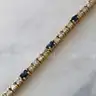 Solid Gold 14K Sapphire &#x26; Diamond Tennis Bracelet