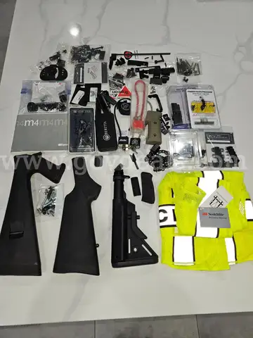 Lot of Firearm Accessories & Parts – Stocks, Grips, Rails, Springs, Optic & Light Components