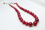 Antique Natural Red Jade Beaded Necklace