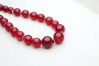Antique Natural Red Jade Beaded Necklace