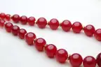 Antique Natural Red Jade Beaded Necklace