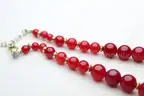 Antique Natural Red Jade Beaded Necklace