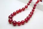Antique Natural Red Jade Beaded Necklace