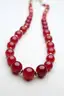 Antique Natural Red Jade Beaded Necklace