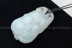 Handcraved Solid Nephrite Jade Necklace Pendant