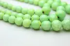 Vintage Multi-Strand Serpentine Jade Bead Necklace w/ Silver Chain & Cabochon Clasp