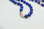 Natural Lapis Lazuli Bead Necklace w/ 14K Gold Accent Beads