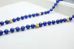 Natural Lapis Lazuli Bead Necklace w/ 14K Gold Accent Beads