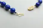 Natural Lapis Lazuli Bead Necklace w/ 14K Gold Accent Beads