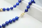 Natural Lapis Lazuli Bead Necklace w/ 14K Gold Accent Beads
