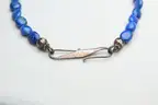 Antique Multi-Strand Lapis Lazuli Necklace w/ Sterling Silver Fish Motif