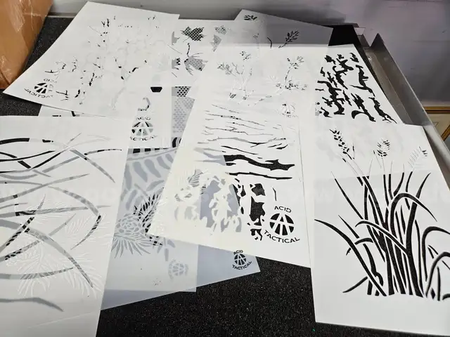 Lot of (5) NEW Acid Tactical Camo Stencil Patterns