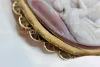 Victorian Era 14K Gold Sardonyx Shell Cameo Brooch / Pendant