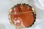 Victorian Era 14K Gold Sardonyx Shell Cameo Brooch / Pendant