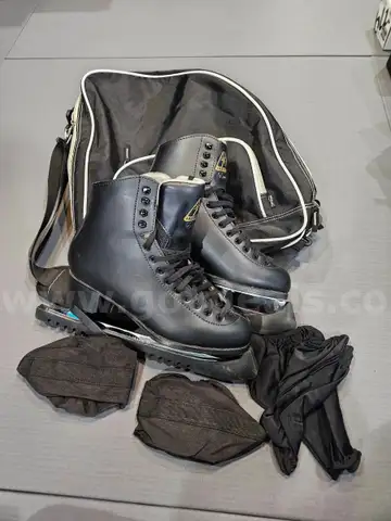 Professional Figure Skates Lot – Jackson Mystique (Women’s 7M) & Jackson Excel (Men’s 9M) w/ Ultima Mark II Blades + Bag