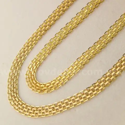 Pair of Vintage 14K Yellow Gold Layering X-Link RCI Necklaces