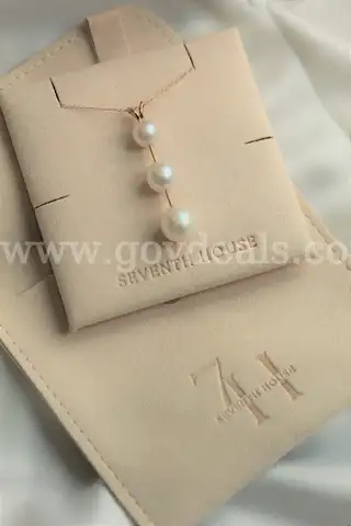 Vintage 1980s 14K Solid Gold Pearl “Past Present Future” Necklace