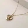 Estate Jewelry | Vintage 14K Yellow Gold Heart Natural Diamond Necklace