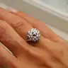Estate Jewelry | 14K Gold CZ Floral Cluster Ring - Size 7