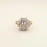 Estate Jewelry | 14K Gold CZ Floral Cluster Ring - Size 7