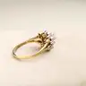 Estate Jewelry | 14K Gold CZ Floral Cluster Ring - Size 7