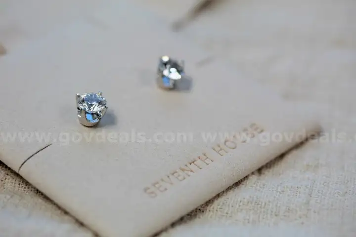 1940s Certified White Sapphire Stud Earrings | NEVER WORN | Italian Mount | 2 CTW