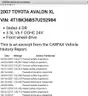2007 Toyota Avalon XL