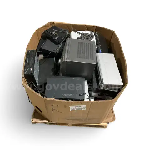 Lot of 45 DVD VHS Players Projectors Stereo Systems and Speakers