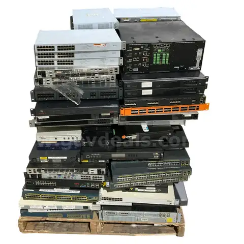 Large Lot of 313 Network Switches Routers Cisco Meraki Dell Aruba 3623lbs