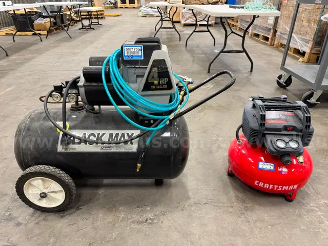Air Compressors, Portable, 6 Gal and 20 Gal, Qty 2