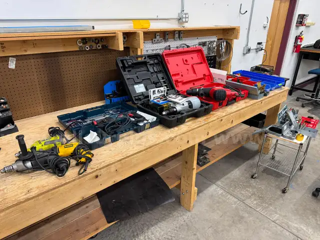 Drills, Corded Hammer Drills/Drills, Magnetic Drill Press, Drill Bits and Supporting Equipment, Qty 1 Lot