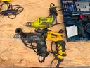 Drills, Corded Hammer Drills/Drills, Magnetic Drill Press, Drill Bits and Supporting Equipment, Qty 1 Lot