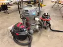 Vacuums, Shop Vac and Porter Cable Vacuums, Qty 3.