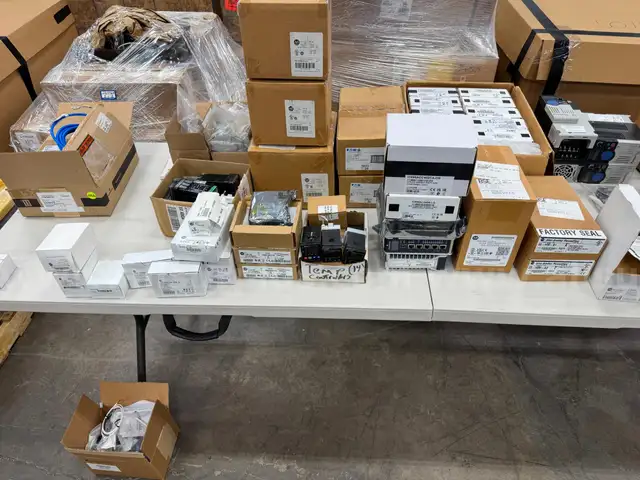 Electrical Components, Breakers, VFDs, Controllers, Transformers, and Computers, Qty 1 Lot