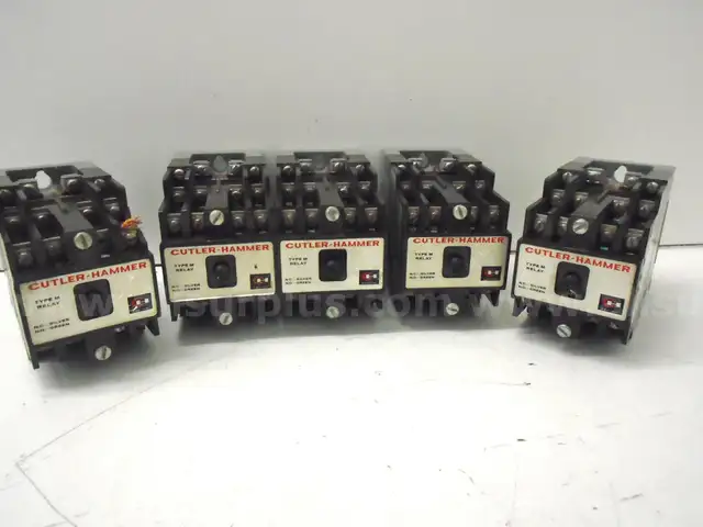 *LOT OF 5*  EATON / CUTLER-HAMMER D26MB SERIES A2 RELAY TYPE M w/MAGNET &#x26; REAR DECK