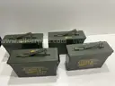 (LOT OF 4)  AMMO CANS EMPTY MILITARY METAL AMMO BOX 7.62MM FITS 200 CARTRIDGES