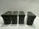 (LOT OF 4)  AMMO CANS EMPTY MILITARY METAL AMMO BOX 7.62MM FITS 200 CARTRIDGES