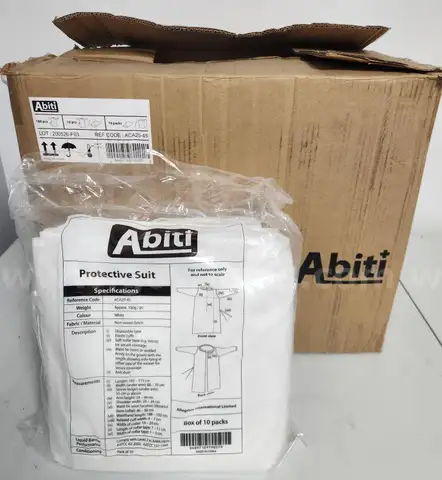 10 Packs of 10 (100 Total) – Abiti Level 2 Isolation Protective Suits