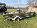 15&#x27; Jon Boat, Outboard Motor, Loadrite Trailer